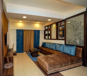 Apartment | Living area | Flat-screen TV - StayEden - Gracia Heights - 2 BHK (Indore)