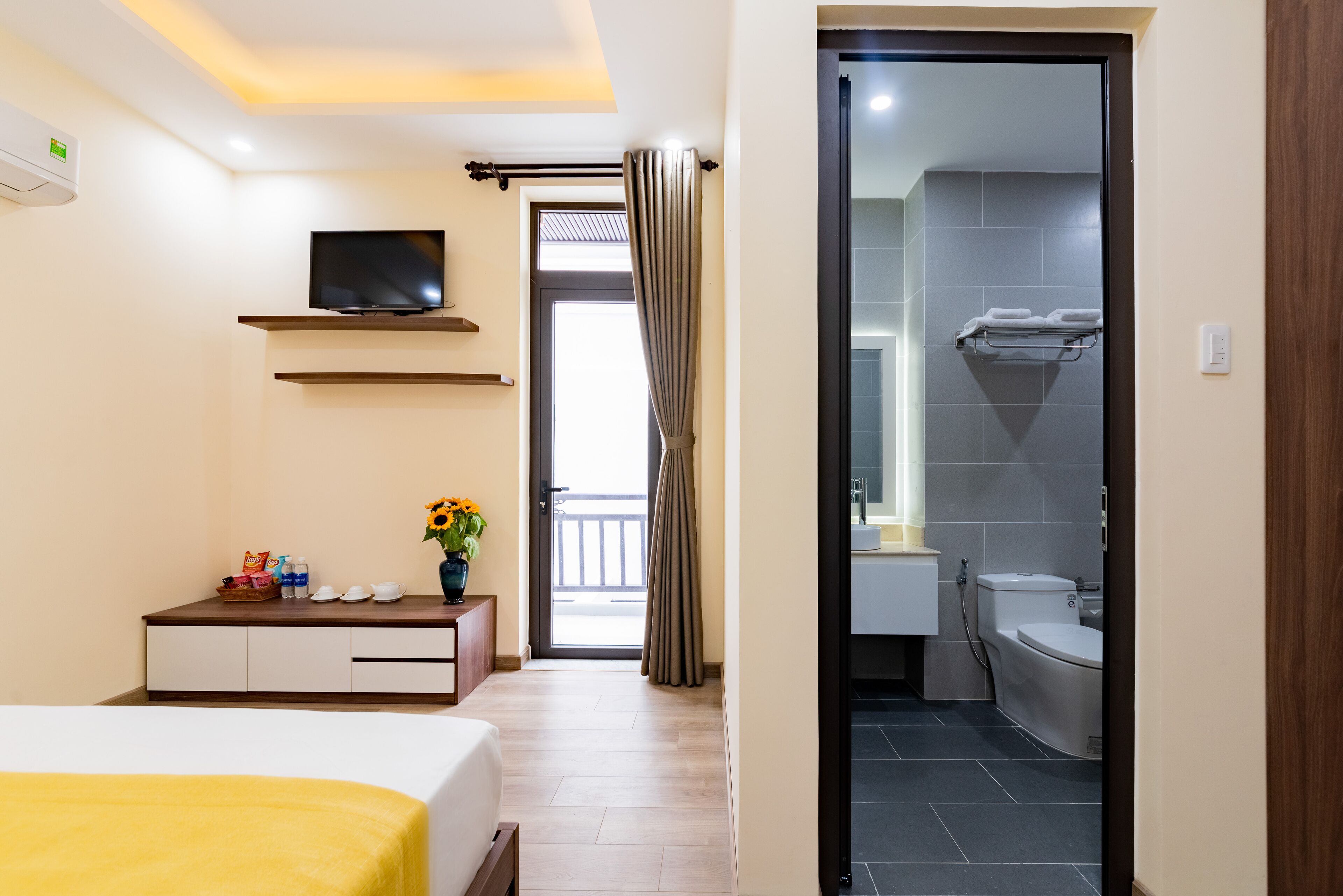 Grand Double Room, Balcony, Pool View | Minibar, desk, laptop workspace, blackout drapes