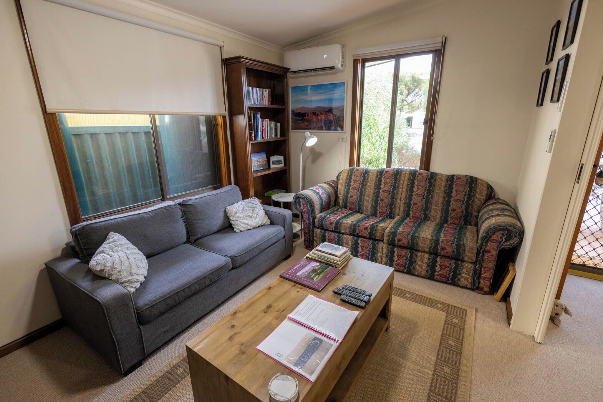 Smart TV, DVD player, books, video library