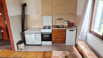 Family Apartment | Private kitchen | Fridge, coffee/tea maker, electric kettle, cookware/dishes/utensils