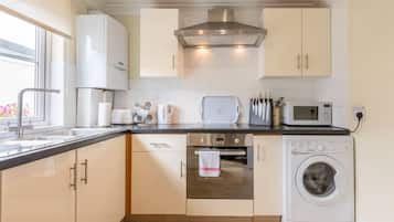 Fridge, microwave, oven, toaster