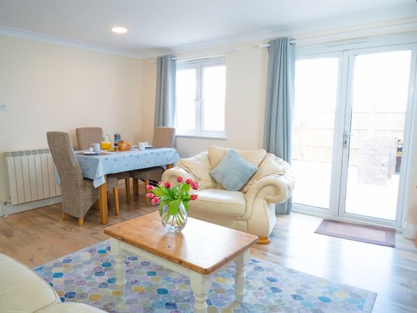 TV, DVD player, books