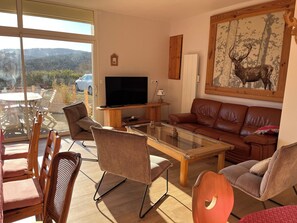 Fernseher, Tischtennisplatte, Arbeitsbereiche