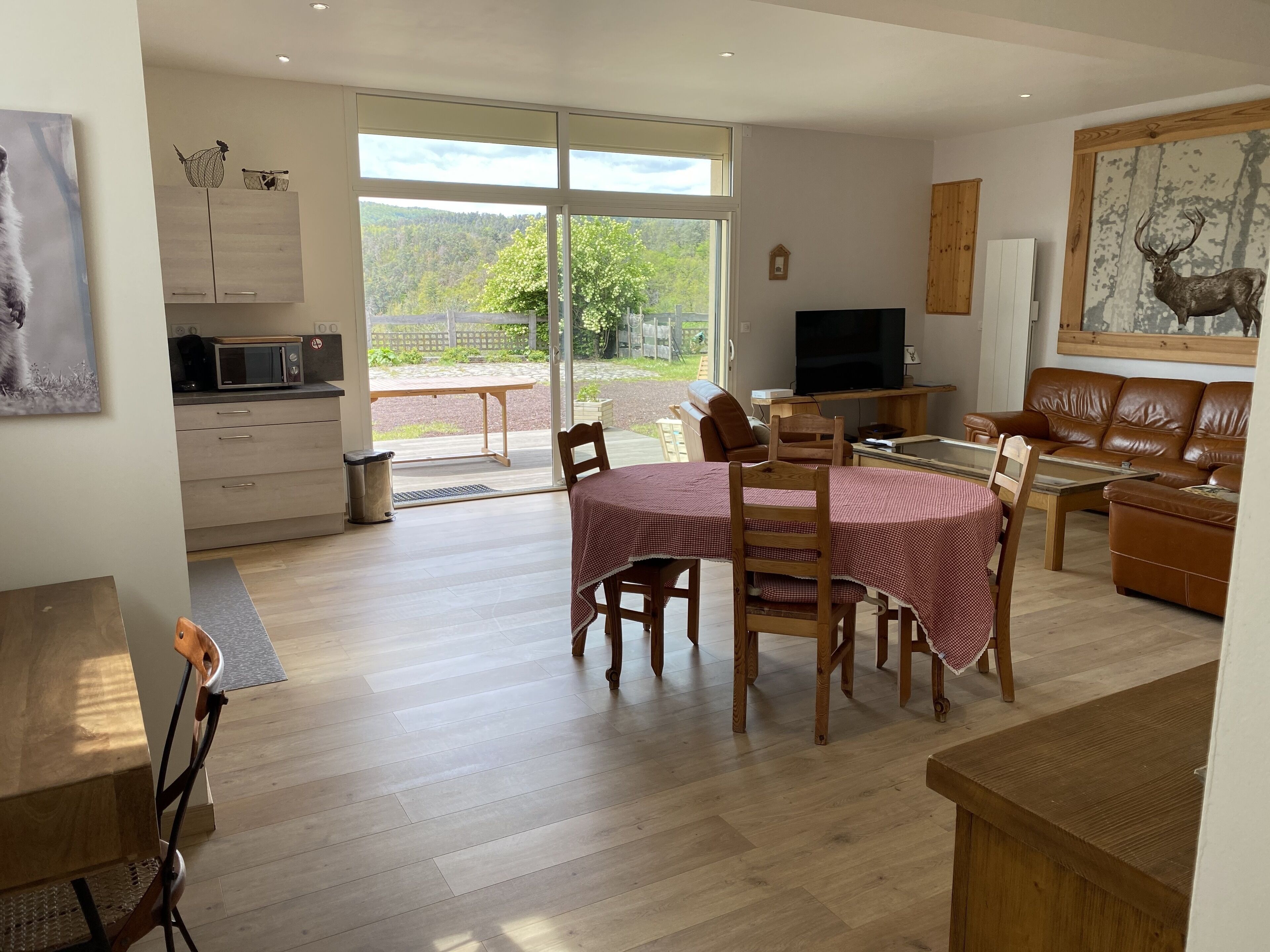 Télévision, table de tennis de table, espaces bureaux