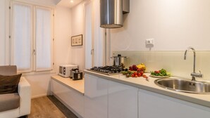 City Apartment, 1 Bedroom | Private kitchen | Espresso maker, coffee/tea maker, full-sized fridge, microwave - Ca Rettore (Venice)