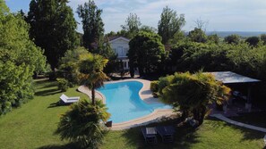 Outdoor pool, a heated pool
