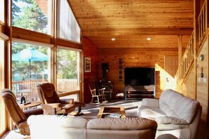 Télévision, cheminée, espaces bureaux