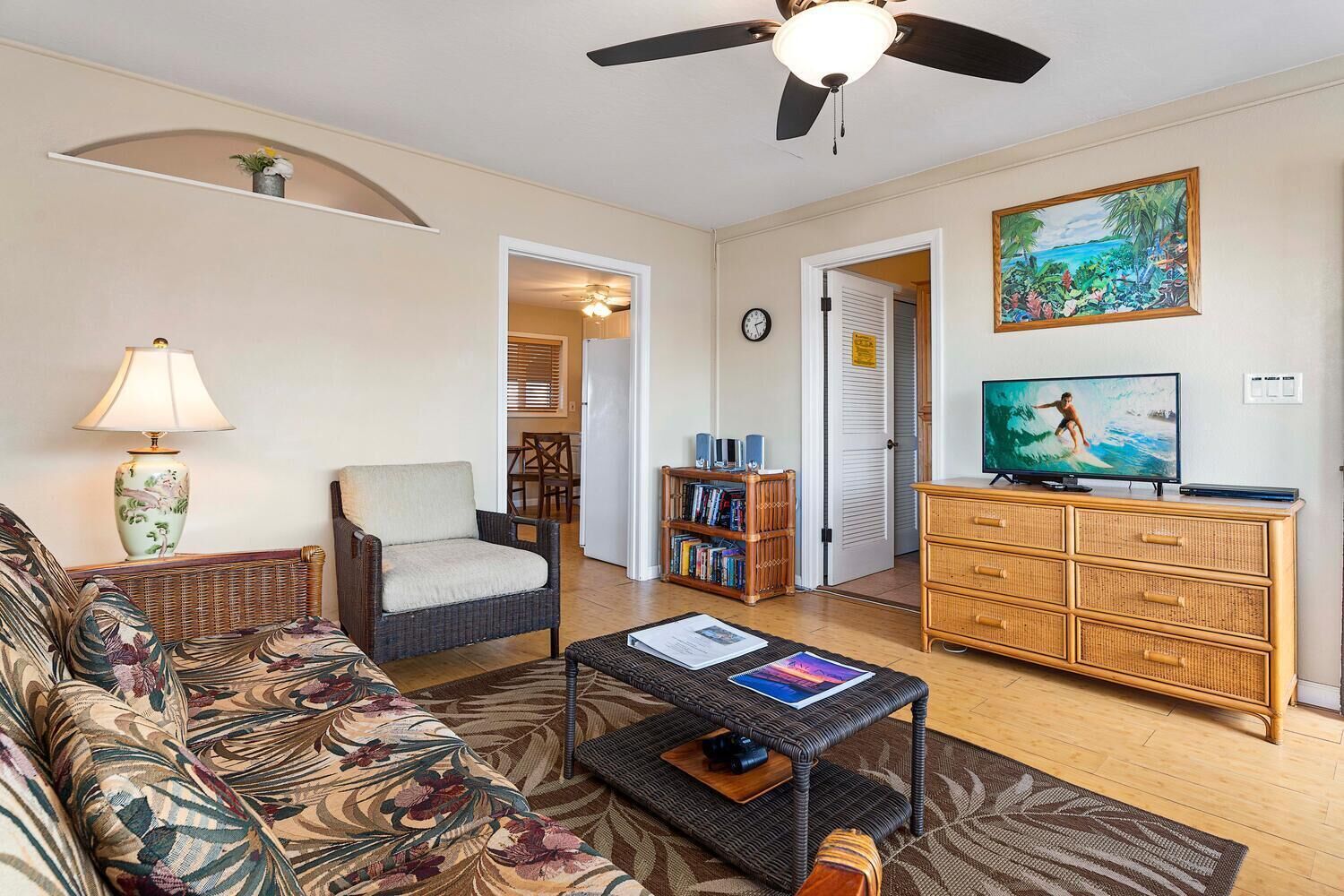 TV, DVD player, stereo