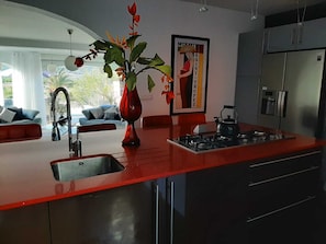 Kühlschrank, Mikrowelle, Ofen, Herdplatte