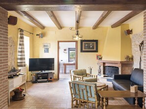 Fernseher, Kamin, DVD-Player