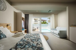 Studio Suite Superior, kolam renang pribadi, menghadap pantai | Seprai premium, brankas, dan dilengkapi dengan perabotan berbeda-beda