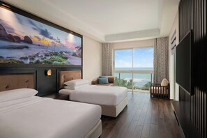 Suite presidencial, 2 habitaciones, vistas al mar | Ropa de cama de alta calidad y edredones de plumas