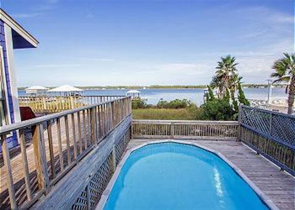 Pool - Private heated pool overlooking the lagoon. 2:00 check-in. (gulf shores)