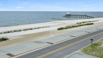 On the beach, beach towels