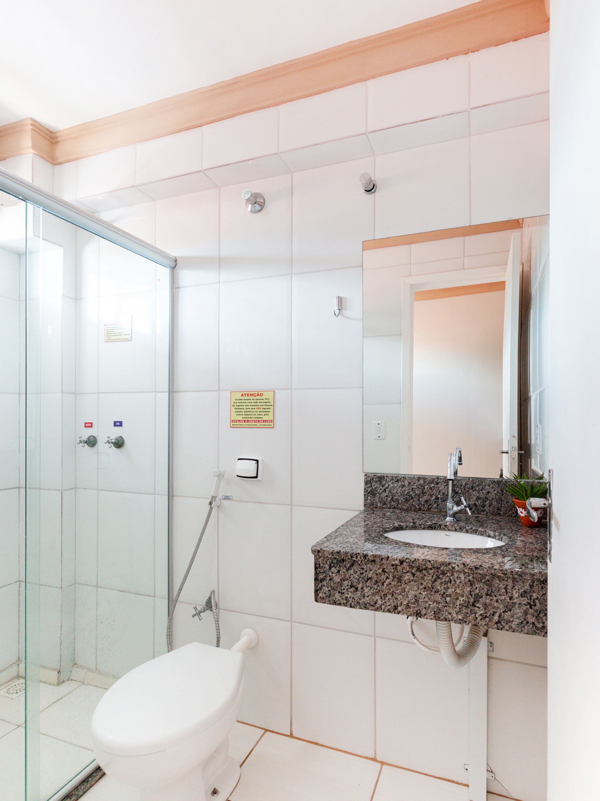 double room | bathroom | shower, towels, toilet paper