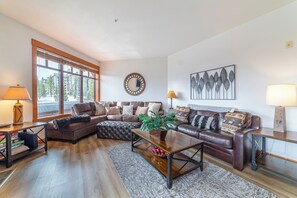 TV, fireplace, video games, video library