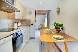 Fridge, microwave, oven, toaster