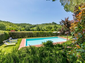 Pool - Nice apartment in villa for 4 people with WIFI, pool, TV, patio, pets allowed and panoramic view (Montespertoli)