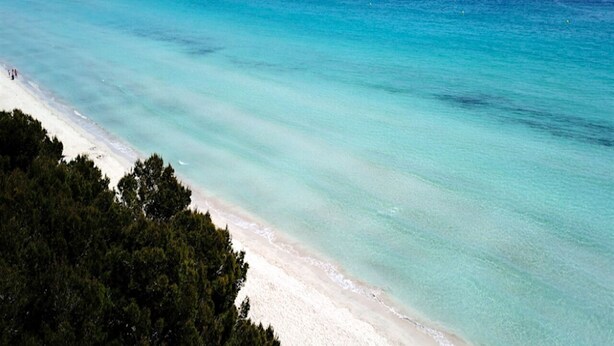A beach with clear turquoise water, a sandy shore, and a mountainous backdrop. - Havana - house with pool in Playa de Alcudia (Alcúdia)