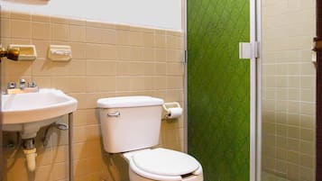 Habitación estándar | Baño | Regadera, toallas, jabón