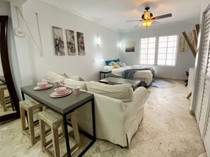 Iron/ironing board, travel cot, free WiFi, bed sheets