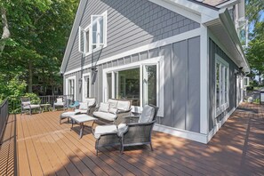 Terrace/patio - NEW & IMPROVED Spectacular beach front home on Lake Michigan (Montague)