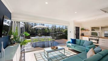 TV, DVD player, stereo