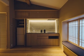 Private Vacation Home - ASAHI no IE | Private kitchenette | Fridge, microwave, stovetop, espresso maker - Asahi House Kyoto Dog Friendly (Kyoto)