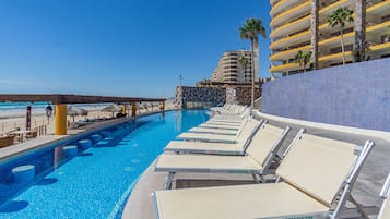 Een verwarmd zwembad