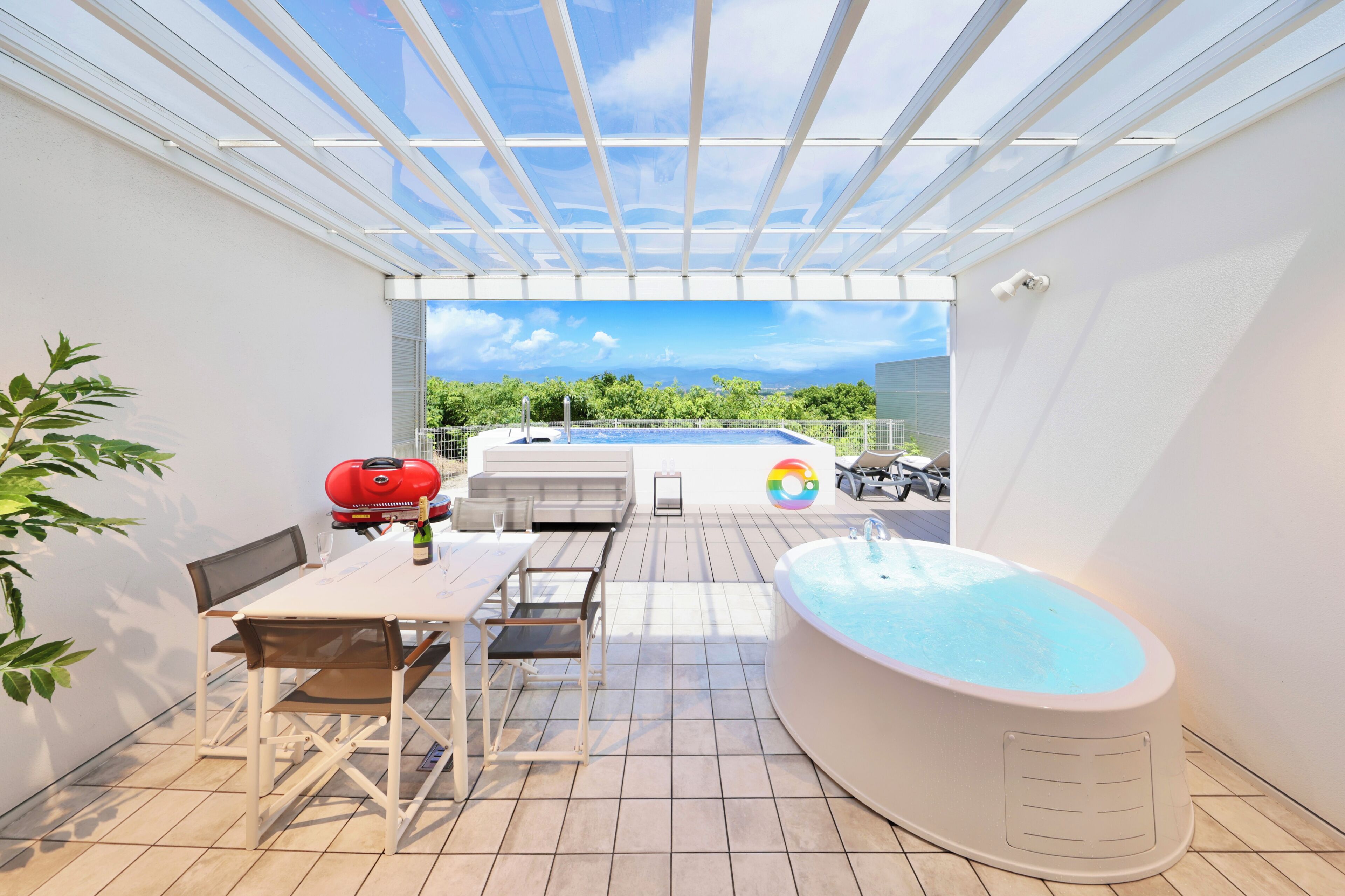 Room G -Oriental Crystal Suite Spa- | Terrace/patio