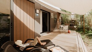 Husvogn – premium, 3 soverom (6 pers) | Terrasse/patio