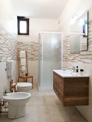 Ensemble douche/baignoire, sĂšche-cheveux, bidet, serviettes fournies