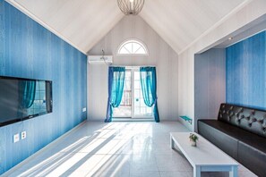 룸 (Blue wall) | 무료 WiFi, 침대 시트