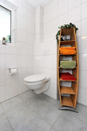 Ducha, secador de pelo, toallas