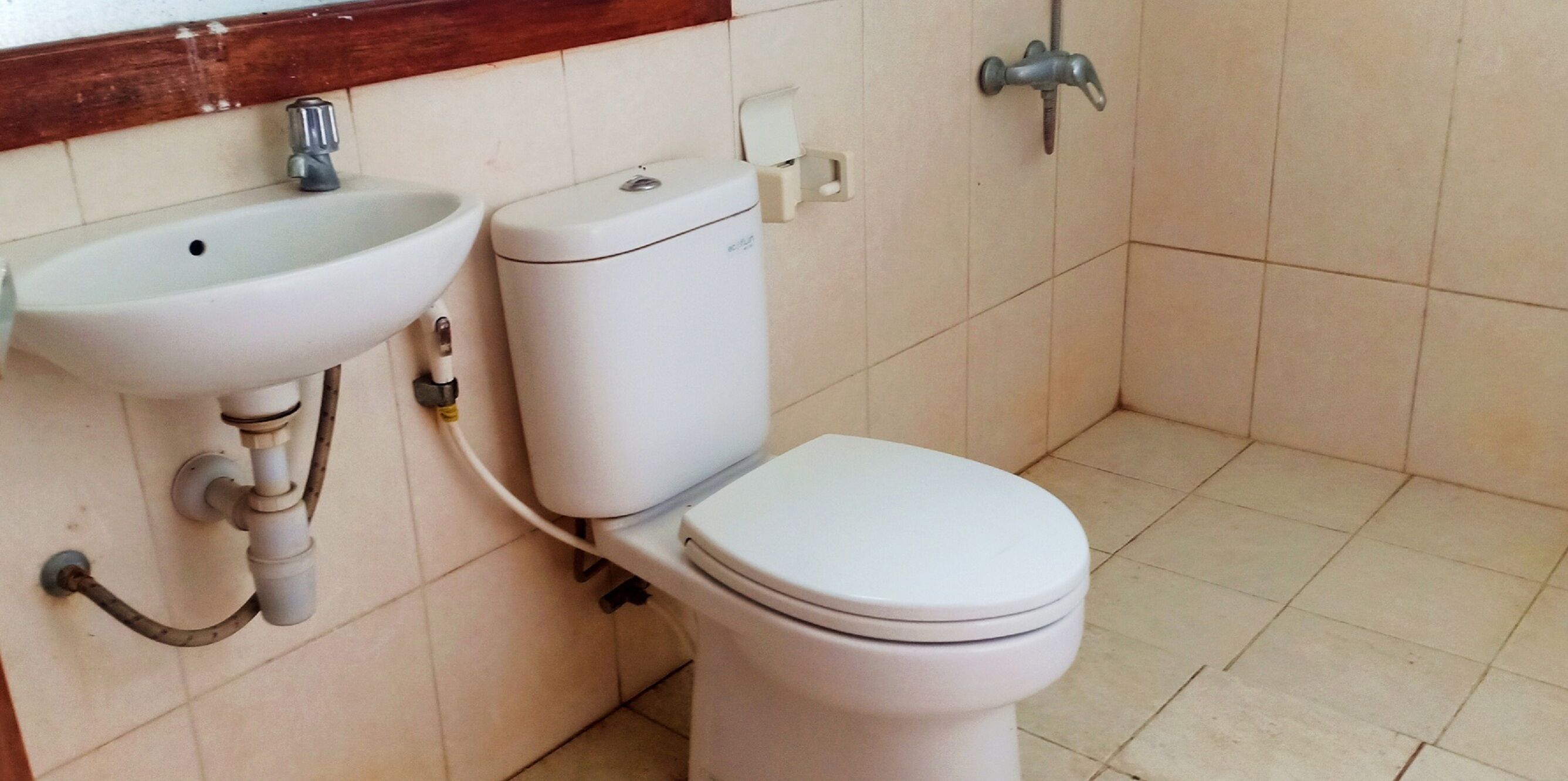A bathroom with a white sink, toilet, and shower.