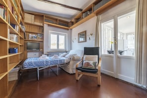 Apartment, 1 Bedroom, Terrace | Living area | 32-inch LCD TV with digital channels, TV