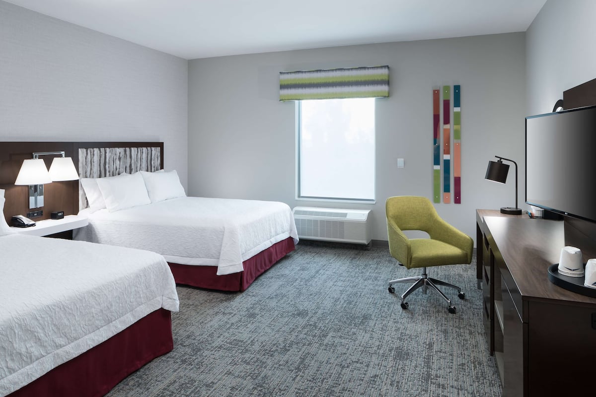 Room, 2 Queen Beds, Accessible, Bathtub | Egyptian cotton sheets, premium bedding, individually furnished, desk