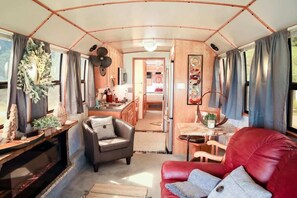 Fireplace - Prevost Tour Bus at Whiskey Creek Beach NW (Port Angeles)