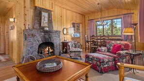 TV, fireplace, DVD player