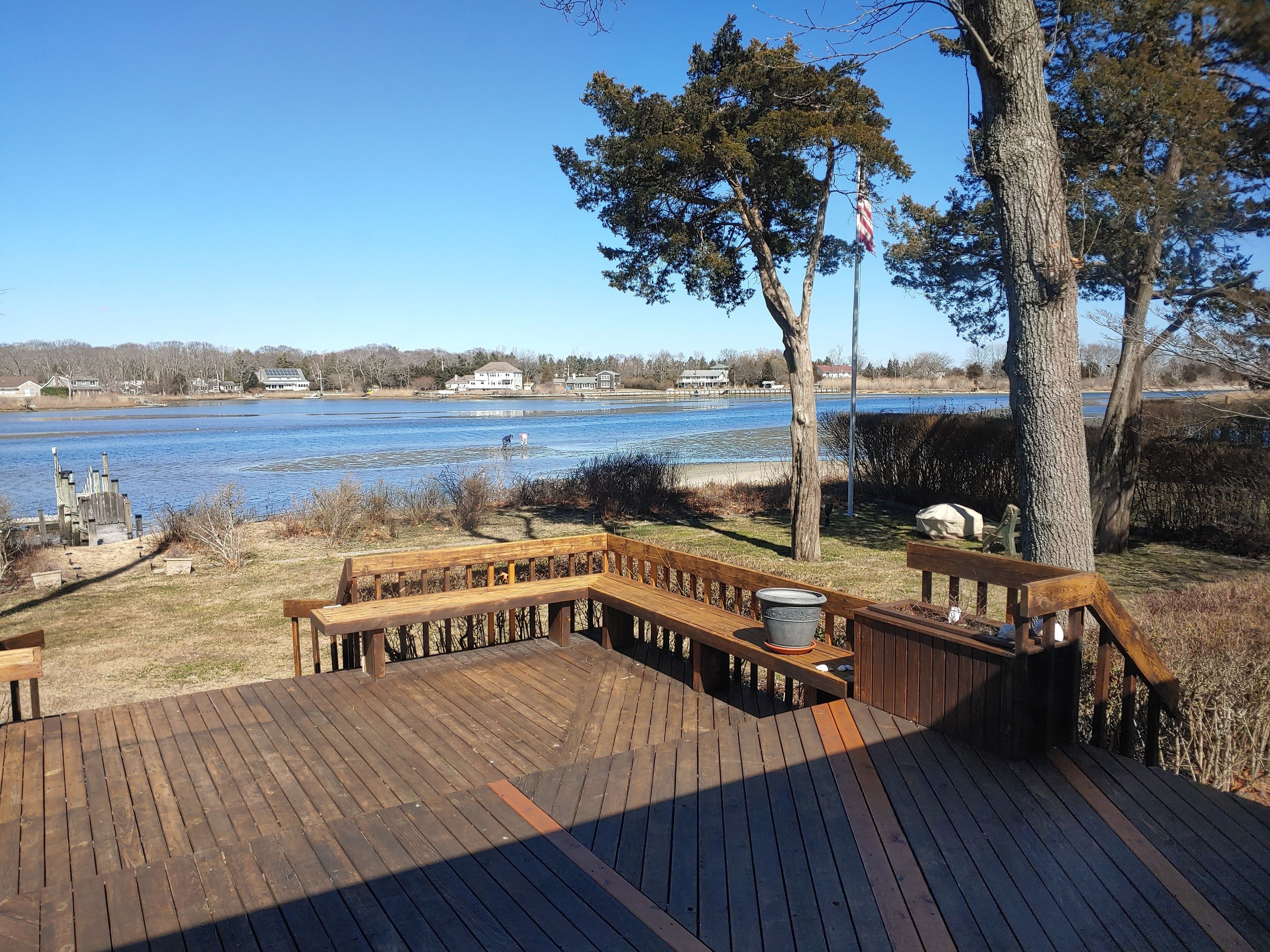 Waterfront with dock on Goose Creek, just off Peconic Bay and chef's kitchen. 