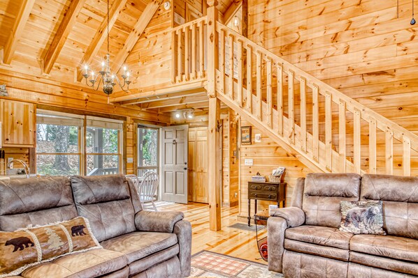 TV, fireplace, DVD player, video library