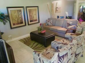 TV, DVD player, livros, videoteca