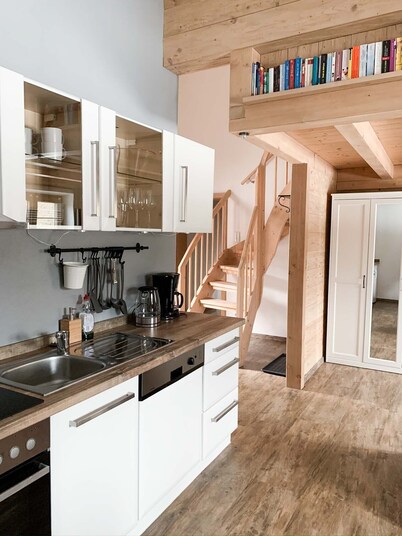 Apartment Aschauer, 50sqm, combined living room / bedroom over 2 levels, balcony