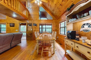Interior - Wooded dog-friendly cabin with games, firepit, screened porch, & private hot tub (Mineral Bluff)
