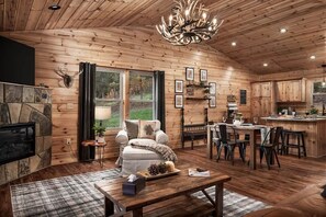 Smart-tv, eldstad, tv-spel och dvd-spelare