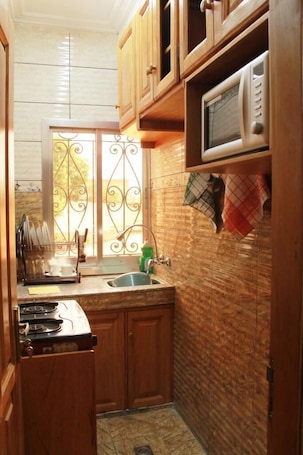 Business Apartment, 2 Bedrooms | Private kitchen | Microwave, oven, stovetop, electric kettle