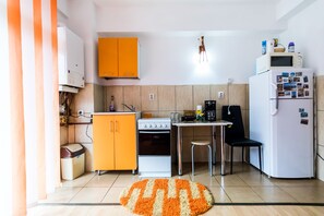 City Apartment | Private kitchen | Fridge, microwave, oven, stovetop - Apartment Datcu (Sinaia)