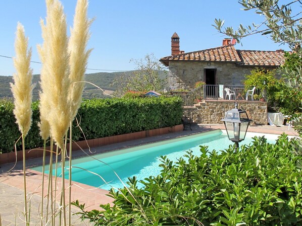 Pool - Cosy apartment in villa with pool, WIFI, A/C, TV, terrace, pets allowed and panoramic view (Rietine)