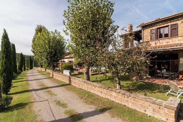 Backstein, Estate, Garten, Vorort, Garten, Auffahrt, Landscaping, Hazienda, Bauernhaus, Villa