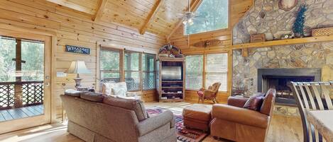 TV, fireplace, DVD player